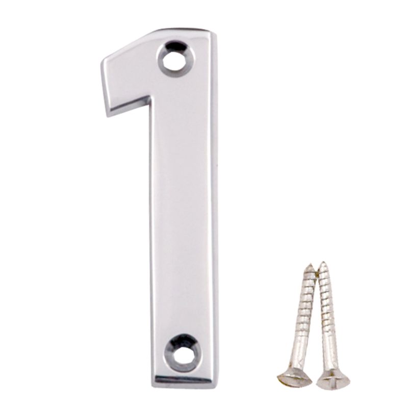 BandQ Numeral 1 Polished Chrome Coloured