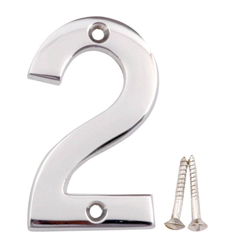 BandQ Numeral 2 Polished Chrome Coloured