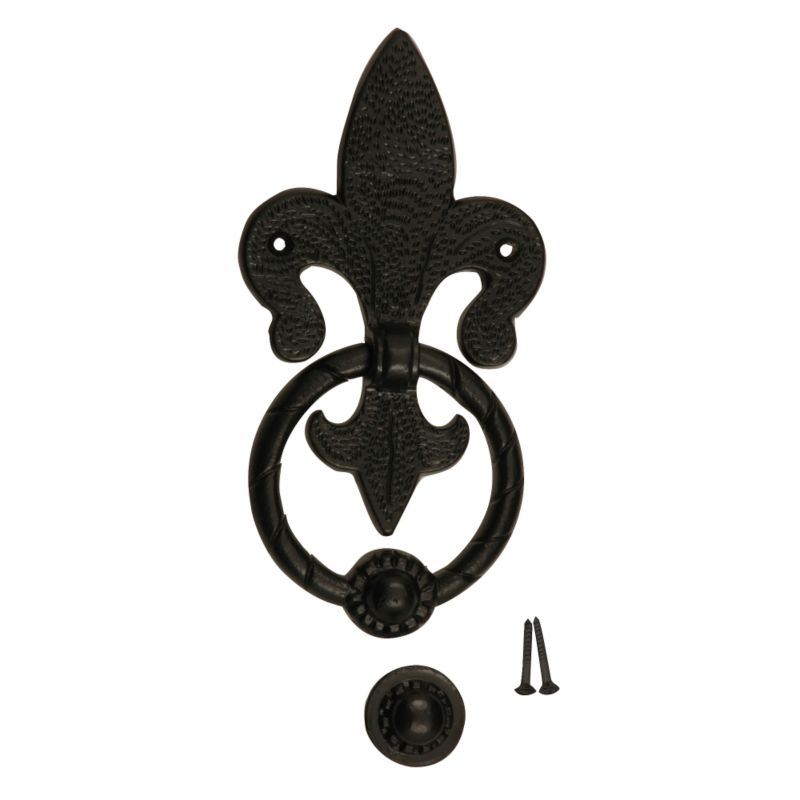BampQ Fleur De Lys Door Knocker Antique Black Effect