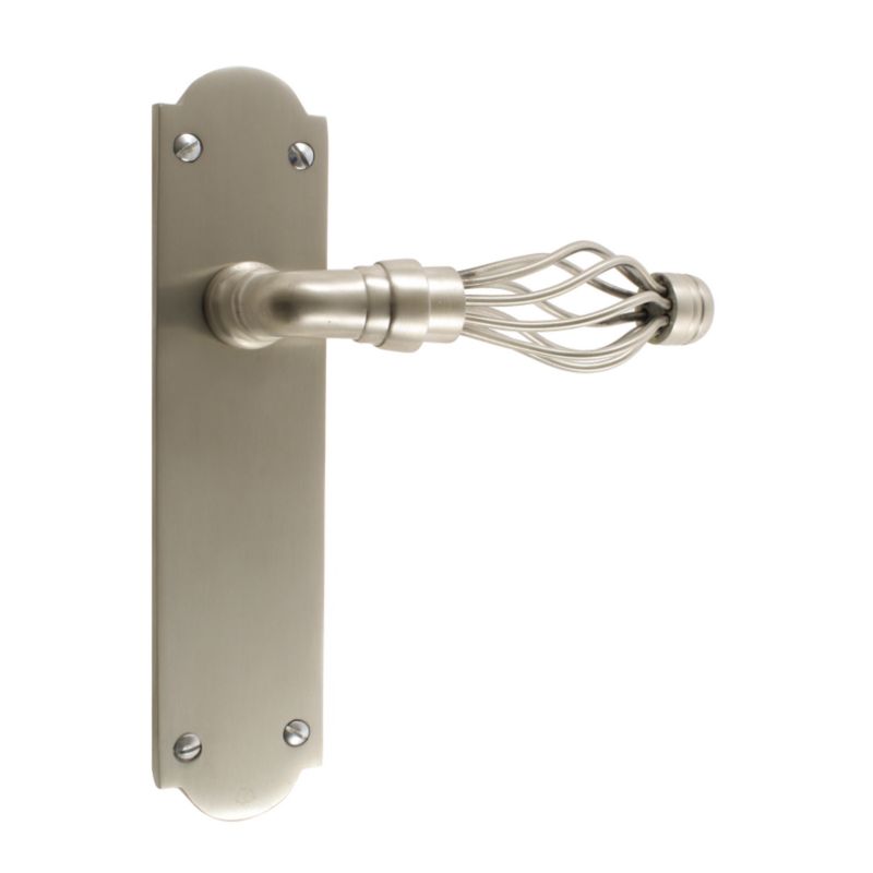 BandQ Door Handles for Lock Satin Nickel Effect