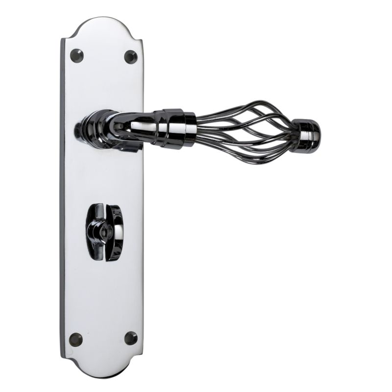 BandQ Bathroom Door Handles Polished Chrome Effect