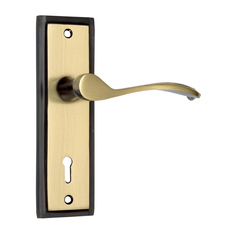 BampQ Door Handles for Lock Antique Brass Effect