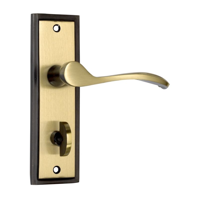 BampQ Bathroom Door Handles Antique Brass Effect