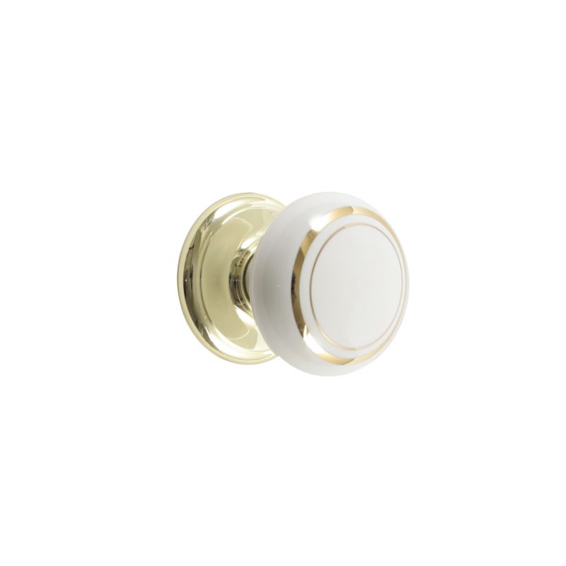 BandQ Wardrobe Knob White/Gold Effect