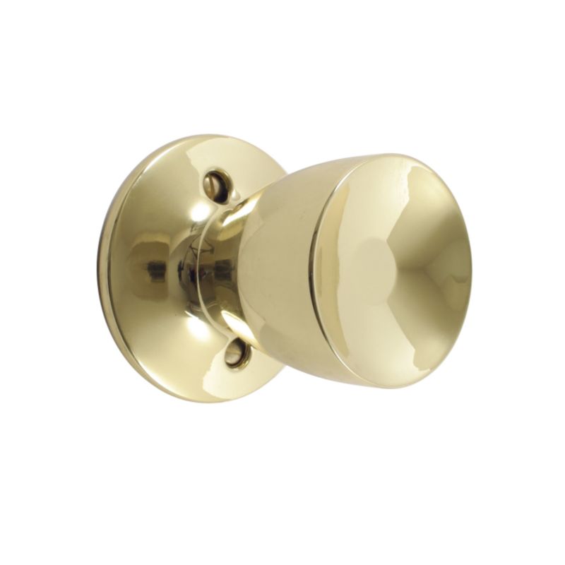 B&Q Knob Set Polished Brass Effect