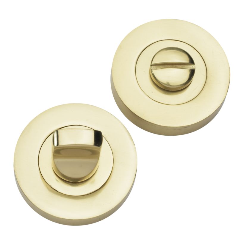BandQ Bathroom Thumbturn and Release Polished Brass Effect