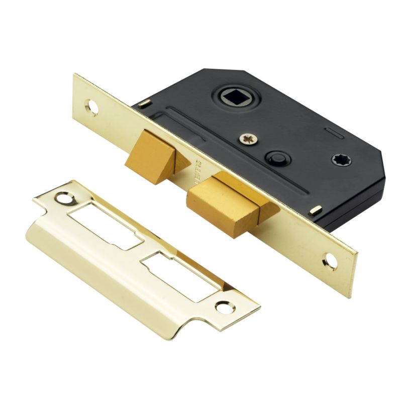 B&Q Bathroom Lock Electro Brass Effect Finish