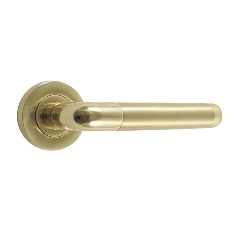 BandQ Select Round Rose Handles Polished Brass Effect