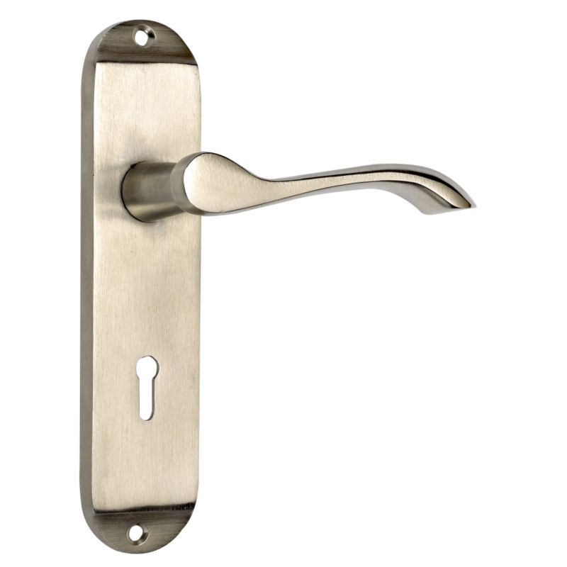 BandQ Select Door Handles for Lock Satin Chrome Effect