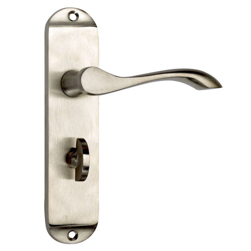 BandQ Select Bathroom Door Handles Satin Chrome Effect