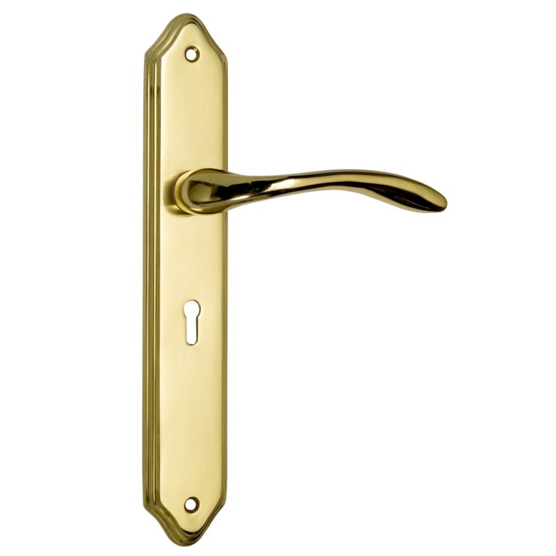 BandQ Select Door Handles for Lock Polished Brass Effect
