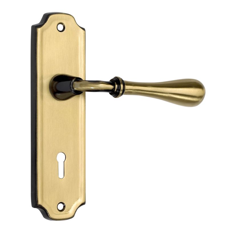 BandQ Select Door Handles for Lock Antique Brass Effect