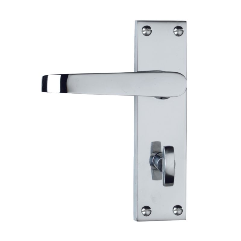 BandQ Core Handle for Bathroom Lock Polished Chrome Coloured