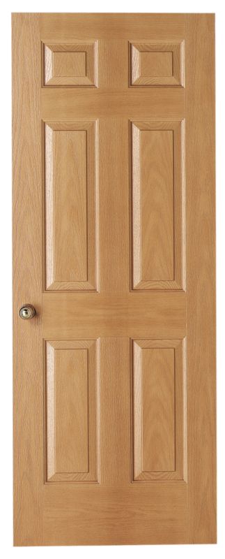 Alternative image for Honey Oak Veneer 6 Panel Interior Door (H)1981 (W)838 (D)35mm