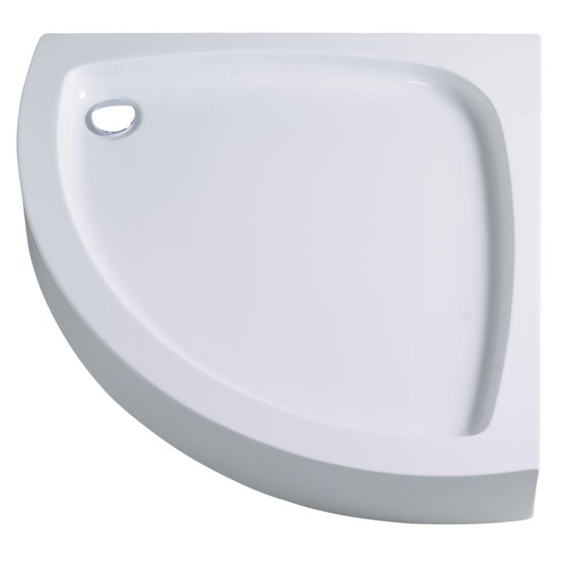zone Quadrant Single Sliding Bespoke Shower Tray White (L)900 x (W)900mm