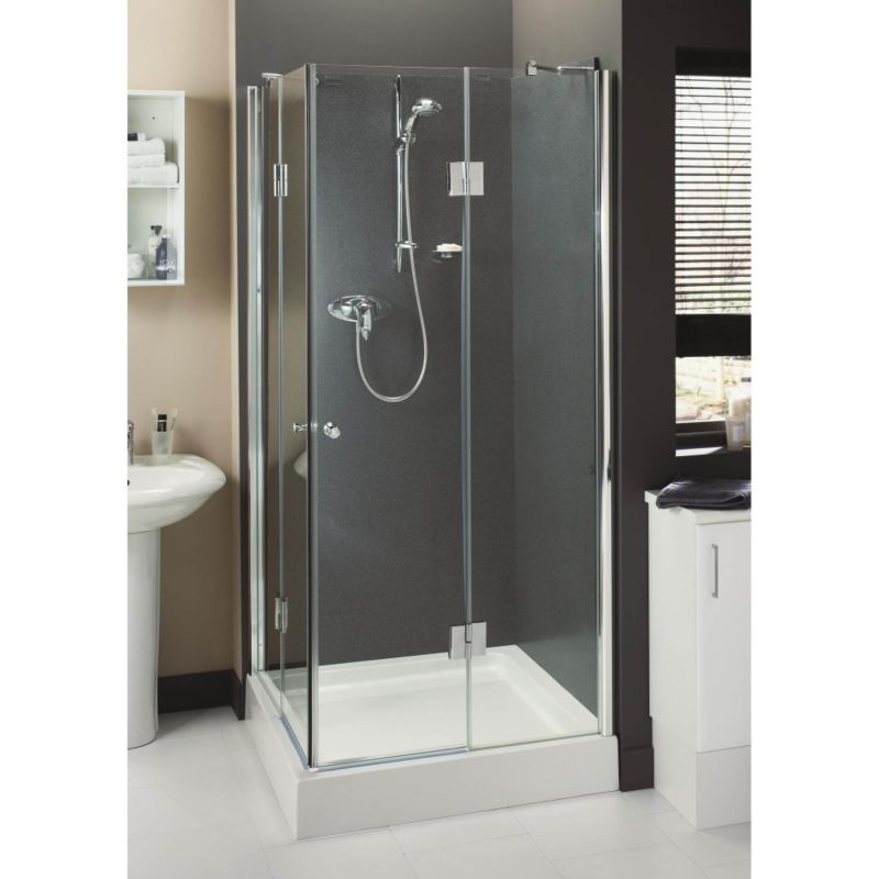 Zone Corner Entry Shower Enclosure Silver Effect (L)900 x (W)900mm