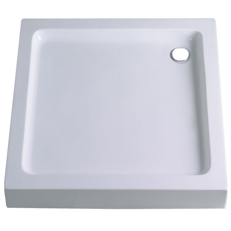 zone Corner Entry Bespoke Shower Tray White (Including Waste) (L)900 x (W)900mm