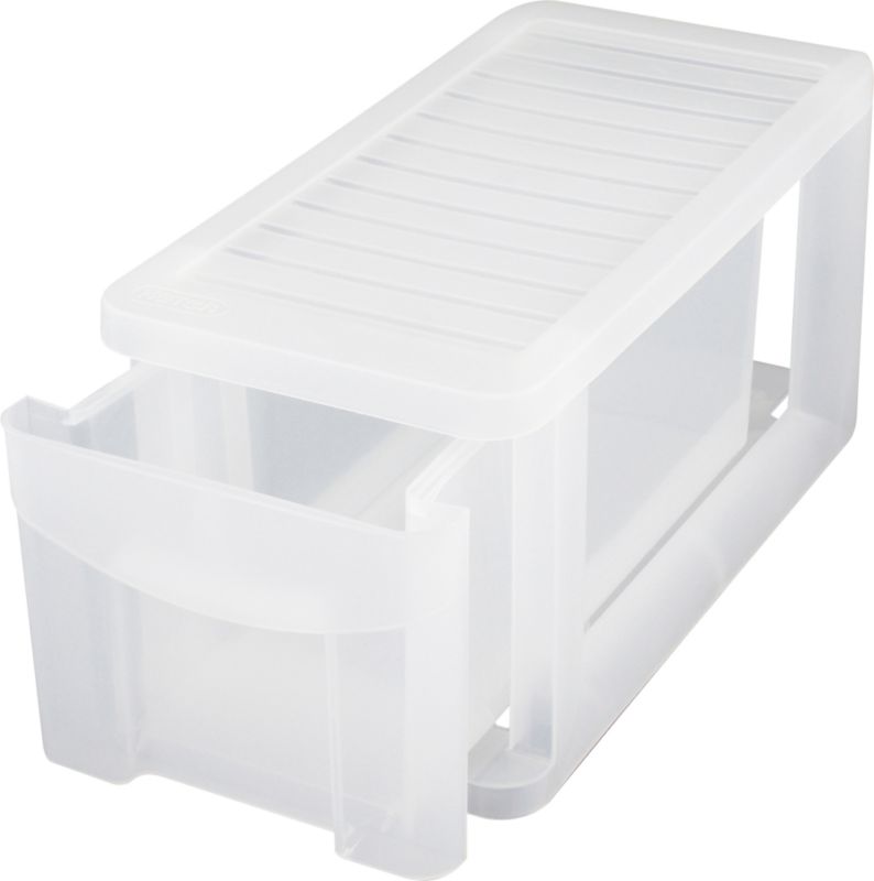 BandQ Form Stacking Drawer Box Slim Clear