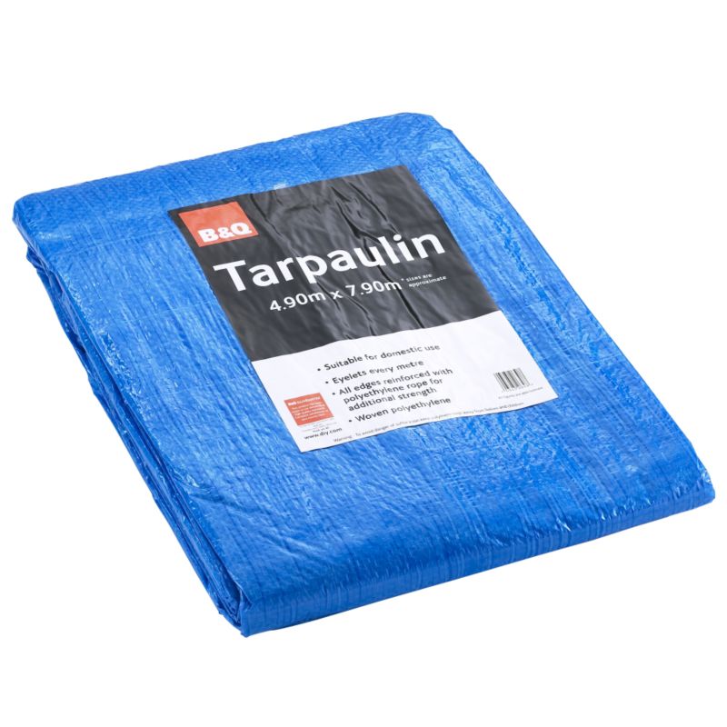 BandQ General Purpose Tarpaulin Blue 49m x 79m