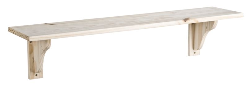 B&Q Value Pine Shelf Kit (H)195 x (W)890 x (D)195mm