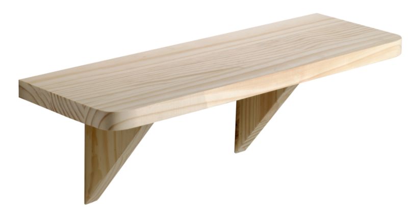 BandQ Value Pine Chunky Shelf Kit H200 x W590 x D190mm