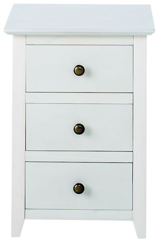 B&Q 3 Drawer Bedside Chest Whitewash Style
