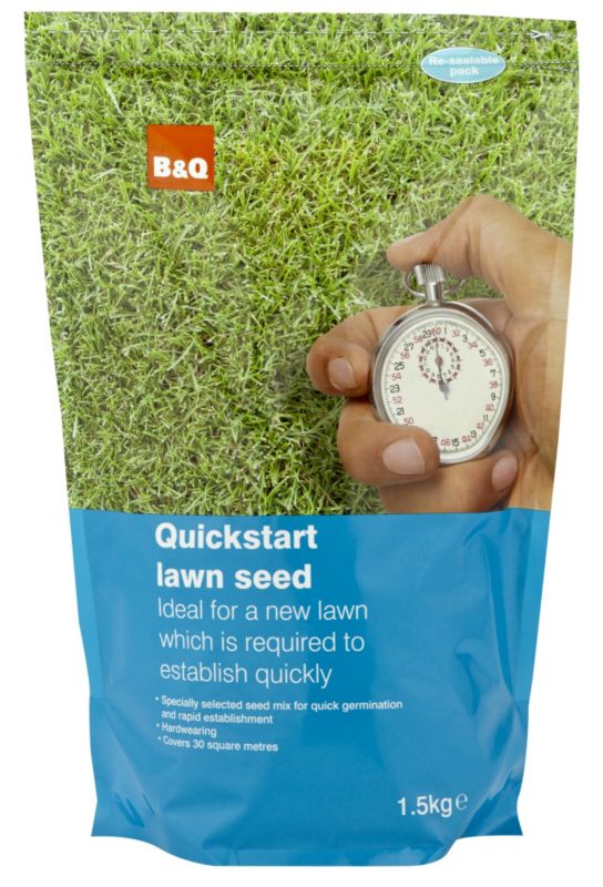 B&Q Quick Start Lawn Seed 1.5Kg