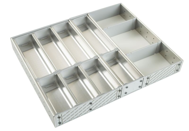 Cooke and Lewis Modern Cutlery Tray KPC80SS1 Brushed Stainless Steel 800mm
