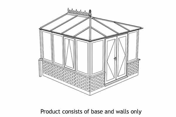 Durabase Edwardian Dwarf Wall Selfbuild Conservatory Base BSBE2DW Brick Effect 3218mm x 3141mm
