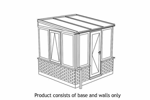 Durabase Lean To Dwarf Wall Selfbuild Conservatory Base BSBL2DW Brick Effect 3218mm x 2383