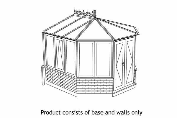 Durabase Victorian Dwarf Wall Selfbuild Conservatory Base BSBV3DW Brick Effect 3323mm x 4250mm