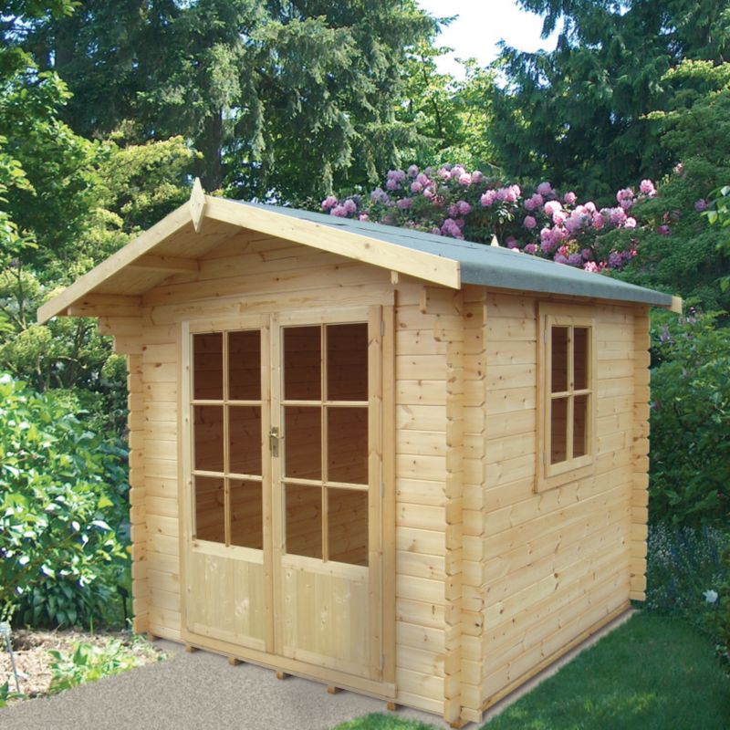 BandQ Fiston Log Cabin - (H) 2.4m x (W) 2.39m x (D) 2.39m