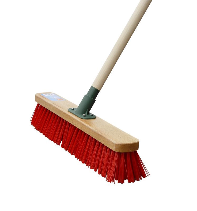 Bandq Stiff Poly Bristle Broom Wooden Handl