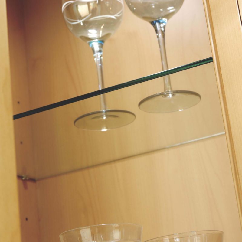 Select Kitchens 2 x Peninsular Glass Shelf Clear