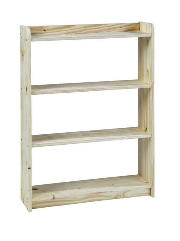 Pine 4 Tier Slim Bookcase 07116 Natural (W)