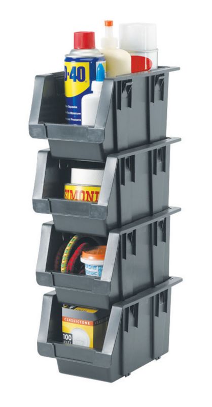 BandQ Storage Bin Set Grey 4 Piece