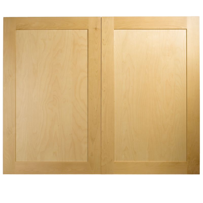 Cooke and Lewis Birch Veneer Shaker Pack E Larder / Fridge Door Pack of 2 600mm