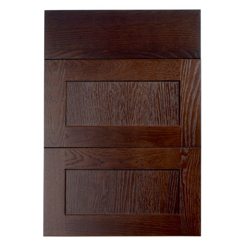 Cooke and Lewis Kitchens Cooke and Lewis Chocolate Oak Veneer Shaker Pack C Drawer Fronts 500mm Pack Of 3