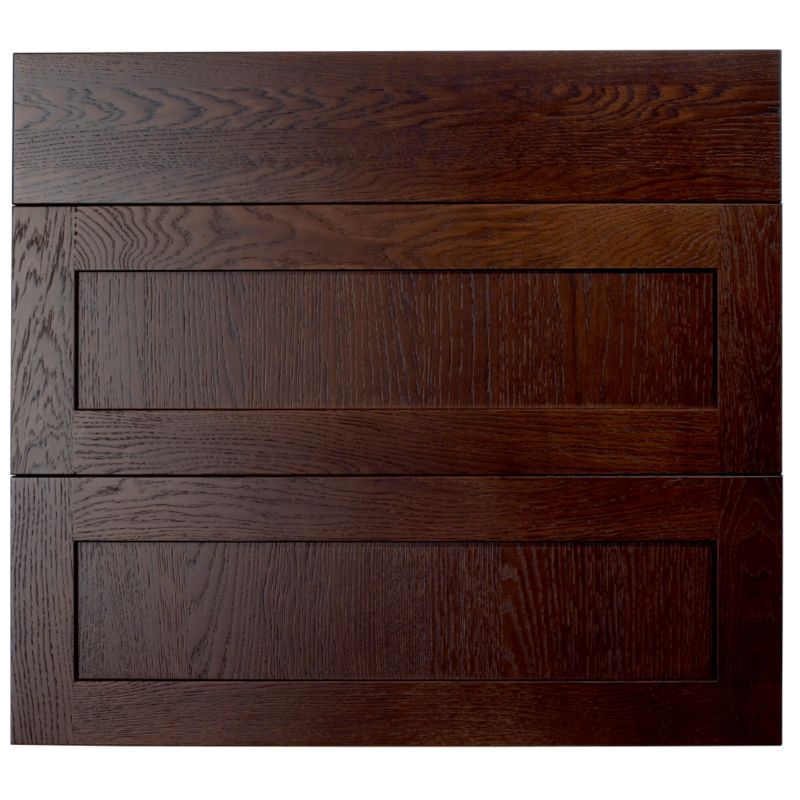 Cooke and Lewis Kitchens Cooke and Lewis Chocolate Oak Veneer Shaker Pack T Drawer Fronts 800mm Pack Of 3