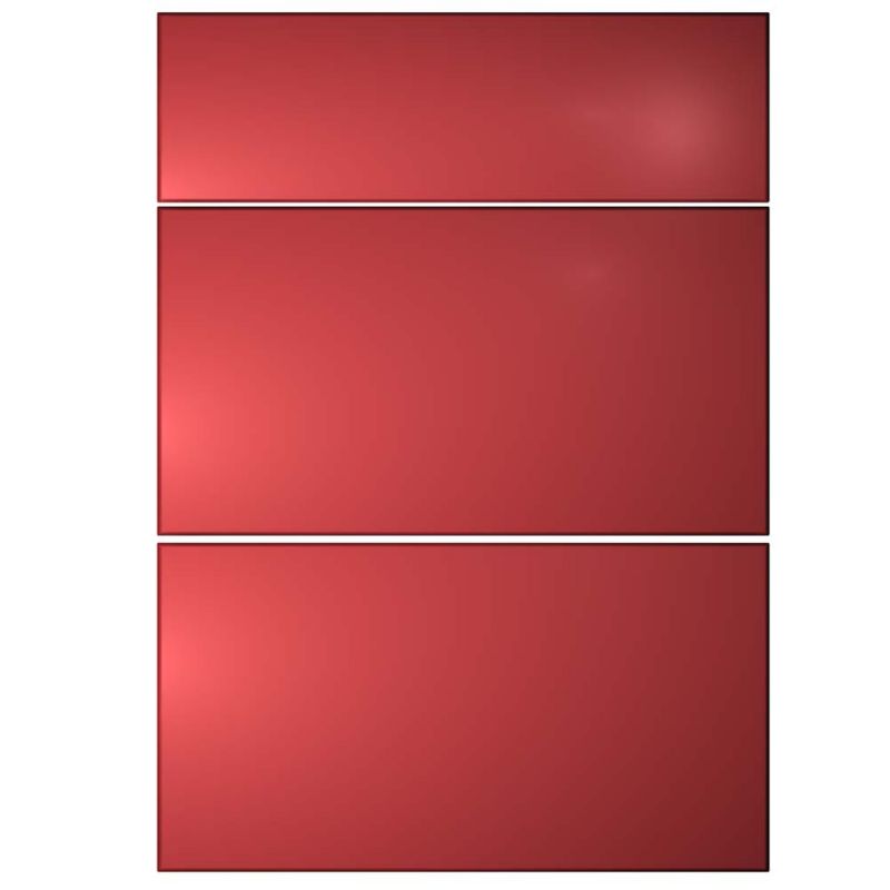 Cooke and Lewis Kitchens Cooke and Lewis High Gloss Red Fronts Pack C Drawer Fronts 500mm Pack of 3