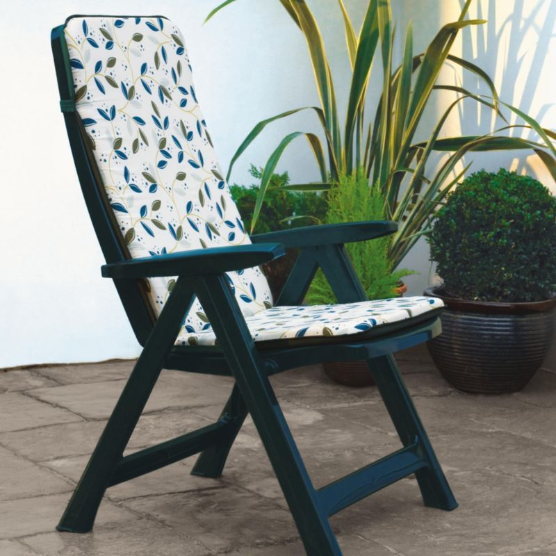 BandQ Warwick Multi Position Chair And Cushion Green