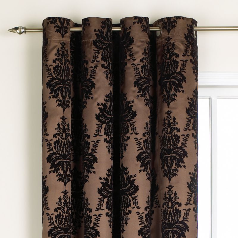 Colours By Bandq Ashanti Flock Printed Curtain With Eyelets L137Cm X W137Cm - Product image.