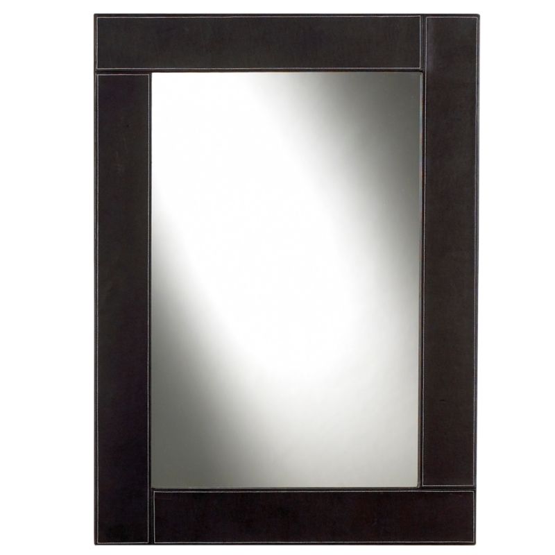 Colours by B&Q Faux Leather Mirror Chocolate Effect (H)95 x (W)69cm