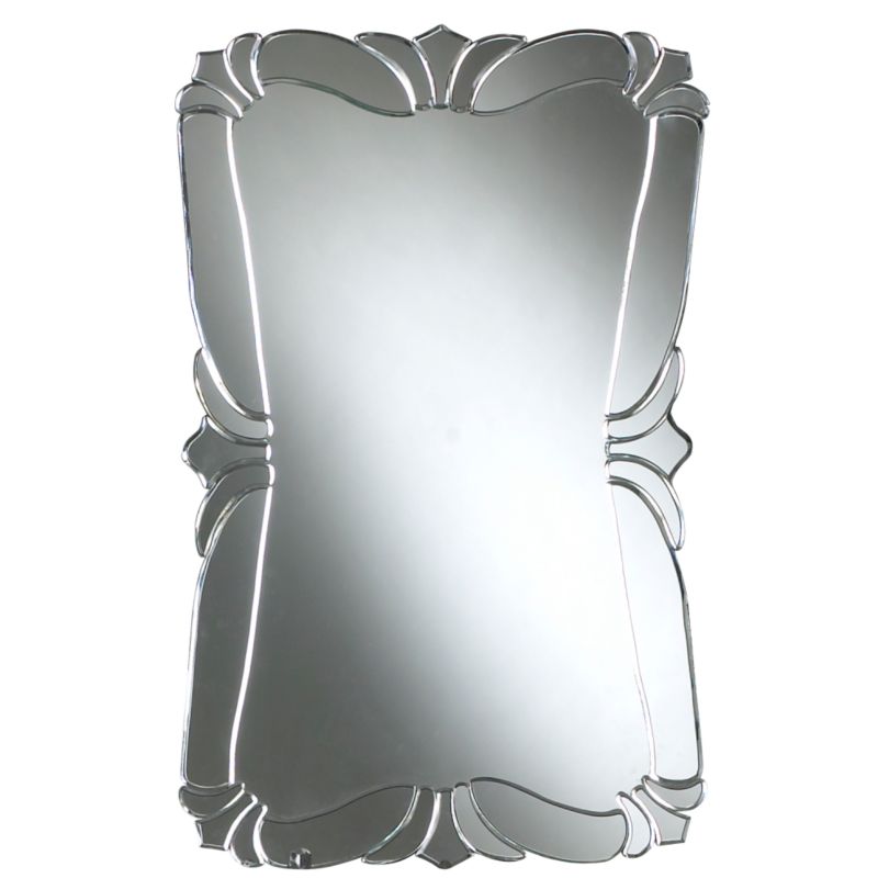 Colours Collection by BandQ Glass On Glass Fleur De Lys Mirror H80 x W47cm