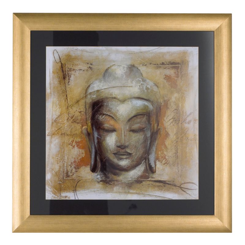 Colours by BampQ Gold Effect Framed Print Buddha H82 x W82cm