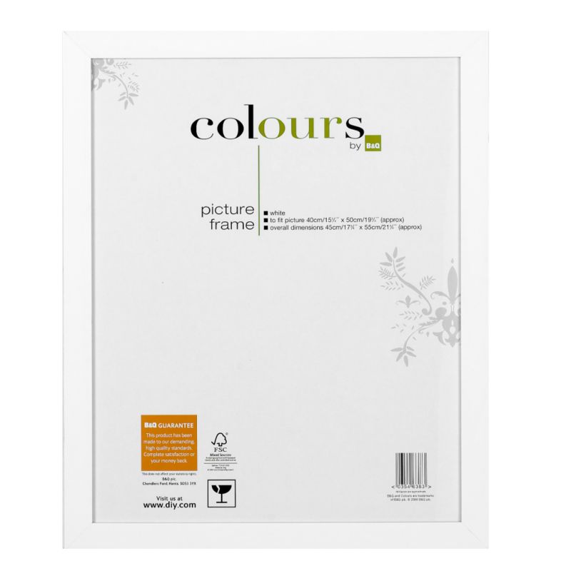 Colours by BandQ Picture Frame White H55 x W45cm