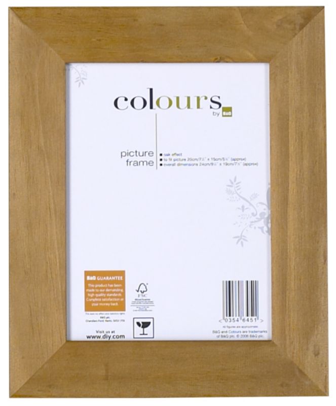 Colours by BandQ Picture Frame Oak Effect H24 x W19cm