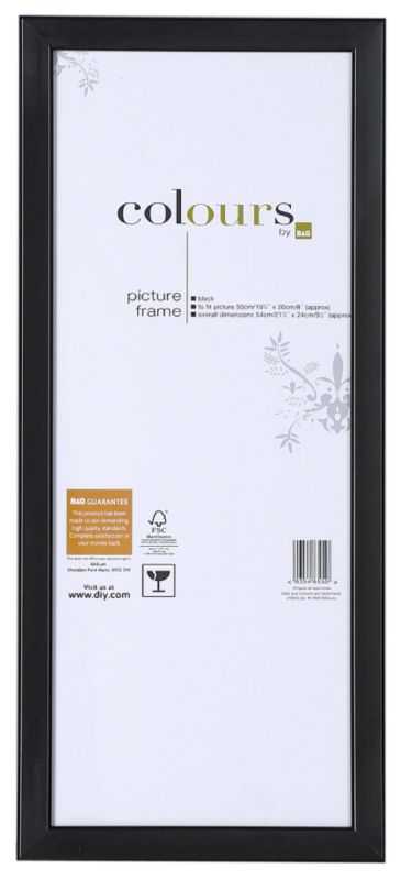 Colours by BandQ Plastic Picture Frame Black H54 x W24cm