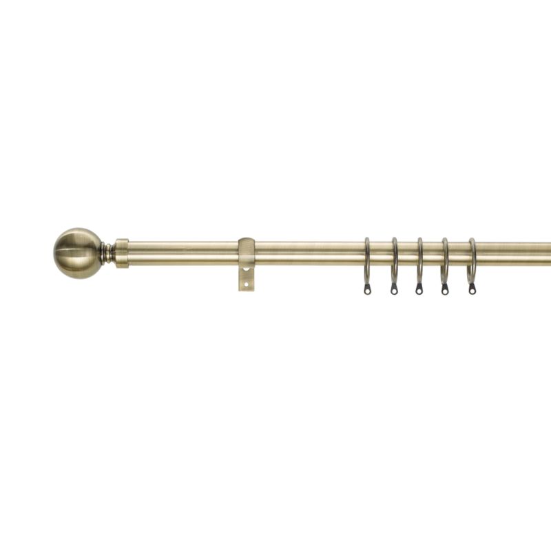 Colours by B&Q Metal Ball Extendable Pole Antique Brass Effect