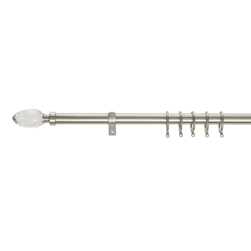 Colours by B&Q Cut Glass Bullet Extendable Pole Stainless Steel Effect